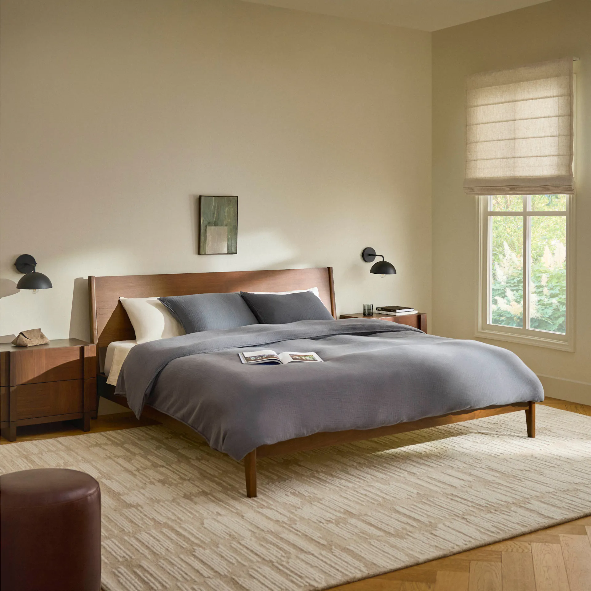 Cooper King Low Profile Bed - Walnut