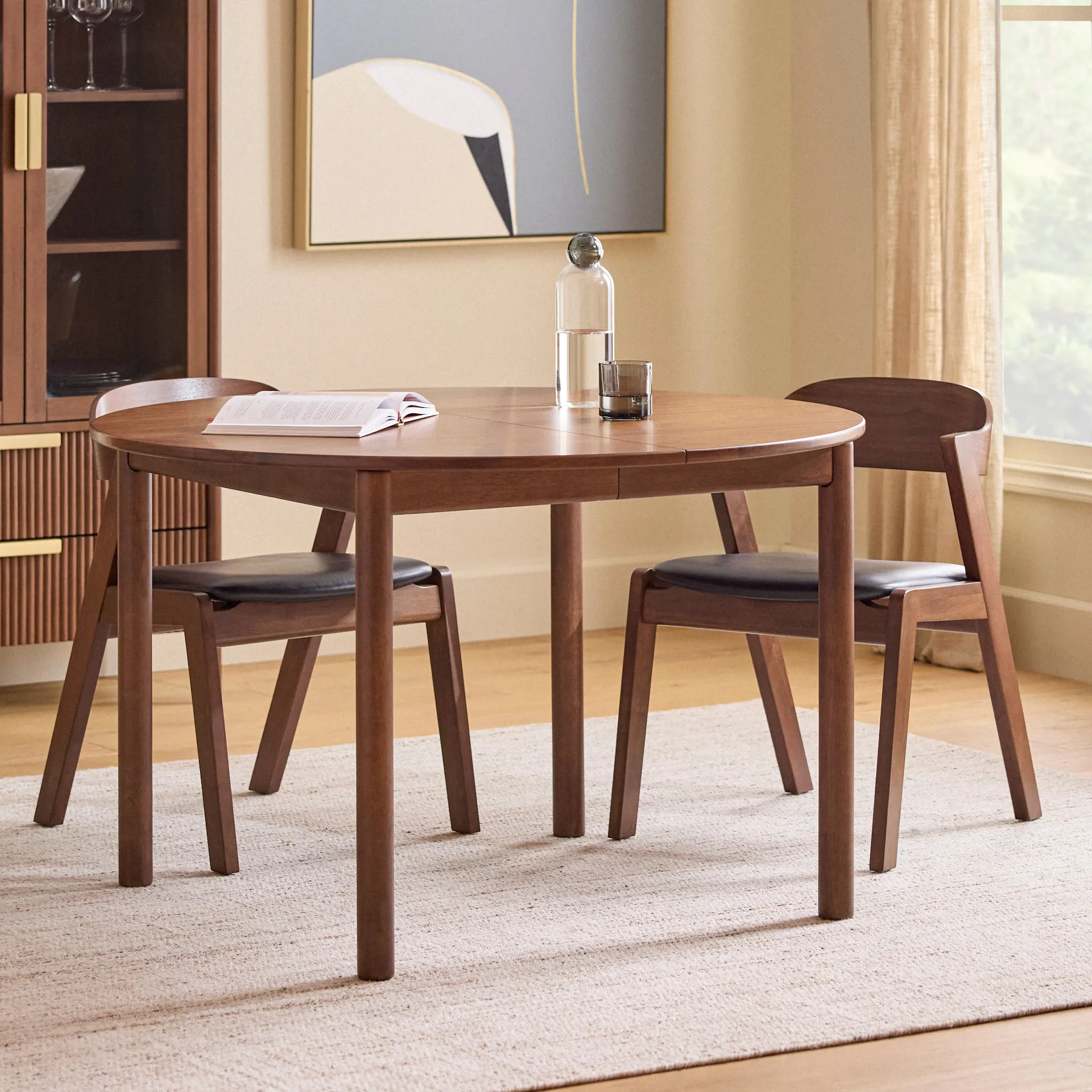 Heidi 48" - 67.75" Extendable Round Dining Table - Walnut