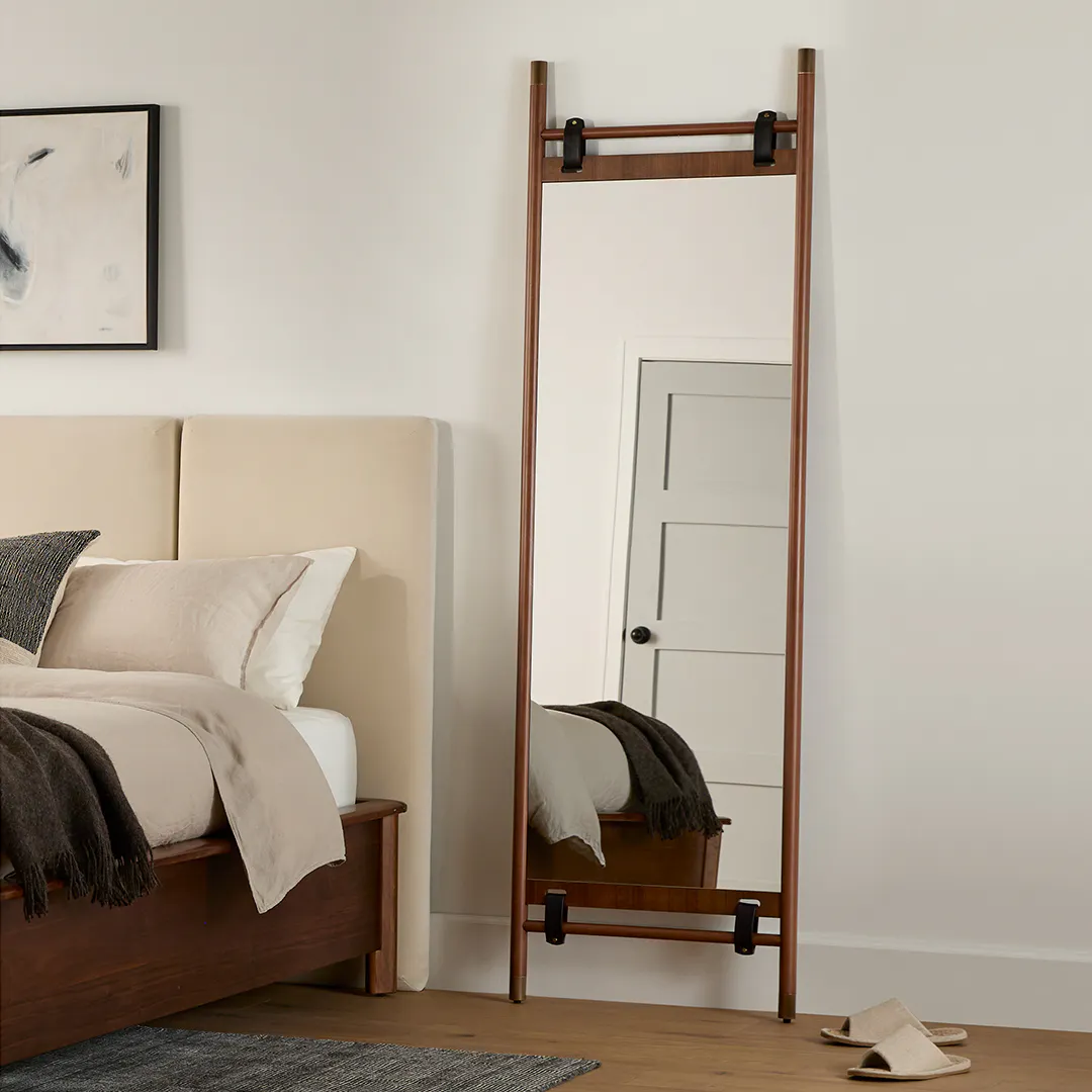 Beau Floor Mirror - Walnut